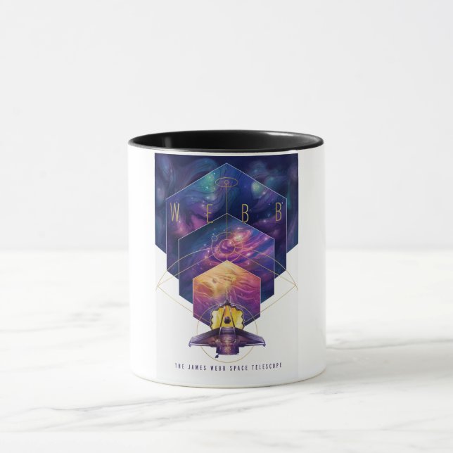 Mug Illustration artistique du télescope spatial James (Centre)