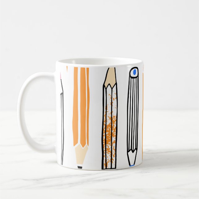 Mug Illustration au crayon de l'école tirée à la main (Gauche)