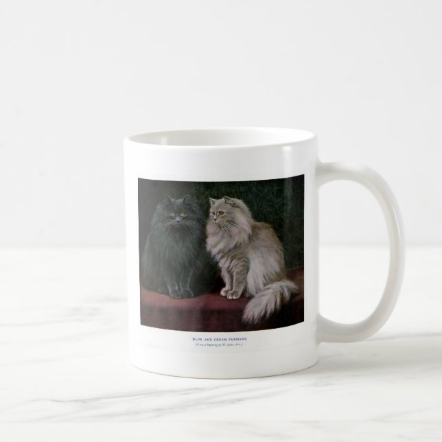 Mug Illustration bleue et crème de chat persan (Droite)
