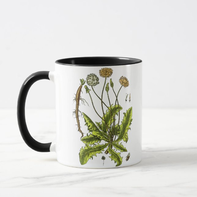 Mug Illustration botanique de Dandelion (Gauche)