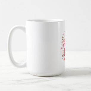 Mug Illustration botanique de maman ourse à fleurs ros