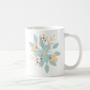 Mug Illustration botanique pastel bleu beige d'hiver