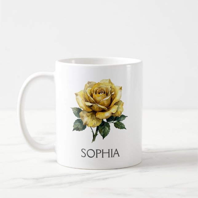 Mug Illustration Botanique - Rose Jaune (Gauche)