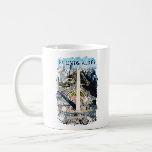 Mug Illustration Buenos Aires Argentina Skyline (Gauche)