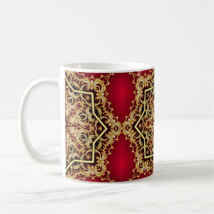 Mug illustration cadre arrière - plan avec perle et or