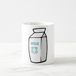 Mug Illustration Carton de lait de vache laitière cuit