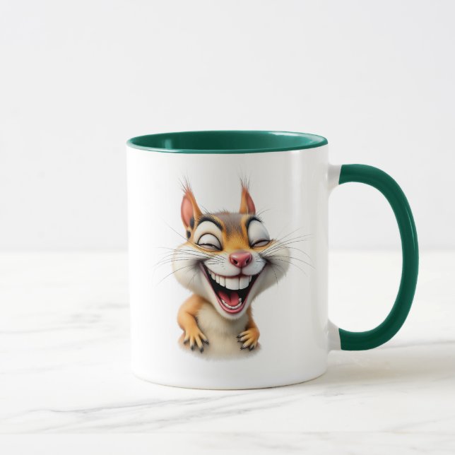 Mug Illustration cartoon hilarante d'un écureuil. (Droite)