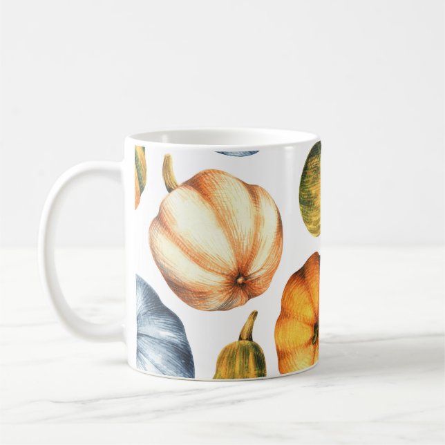 Mug Illustration citrouille : Motif d'aquarelle transp (Gauche)