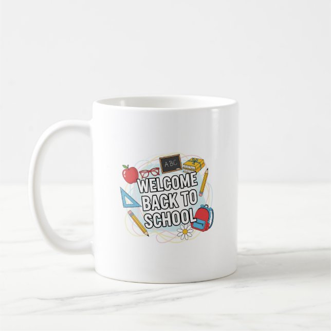 Mug Illustration colorée de retour à l'école (Gauche)