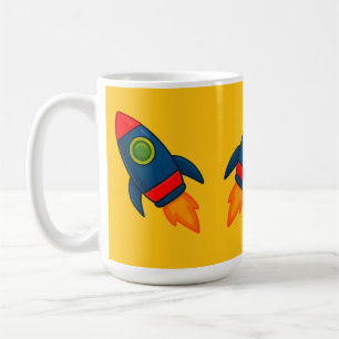 Mug "Illustration colorée d'une fusée de dessin animé"