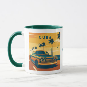 Mug Illustration Cuba du nom personnalisé