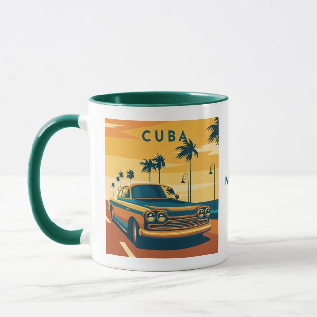 Mug Illustration Cuba du nom personnalisé (Gauche)