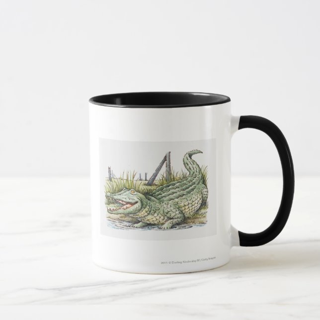 Mug Illustration d'alligator sur le rivage (Droite)