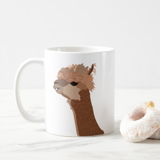 Mug Illustration d'alpaca mignonne (Avec donut)