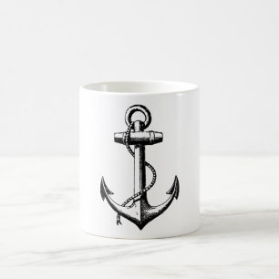 Mug Illustration d'ancre nautique vintage
