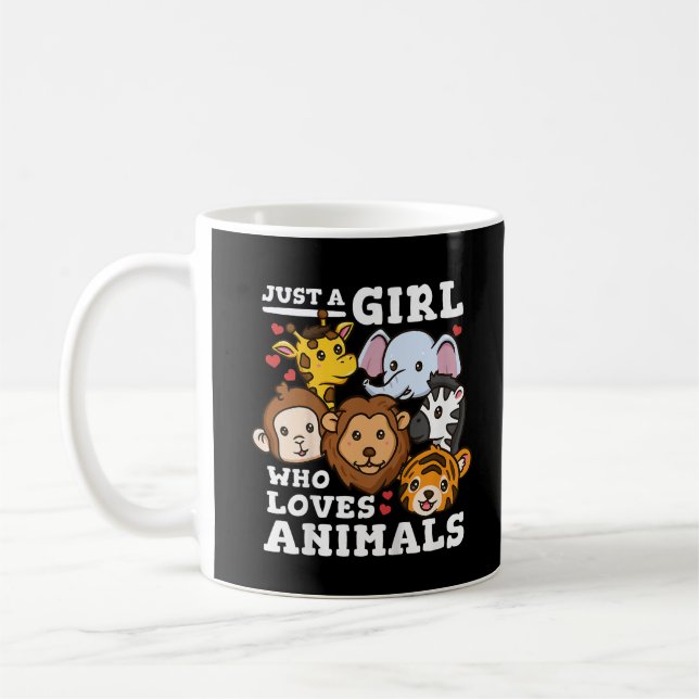 Mug Illustration d'animaux mignons du zoo éléphant et  (Gauche)