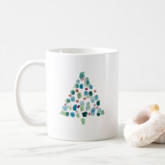 Mug Illustration d'arbre de Noël Laisser neiger café M (Avec donut)