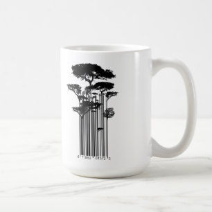 Mug Illustration d'arbres de code barres de style de