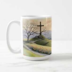 Mug illustration d'art de lever de soleil de Pâques