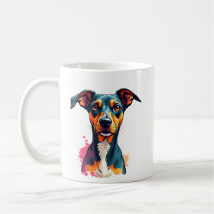 Mug Illustration d'art pop de portrait de chien coloré