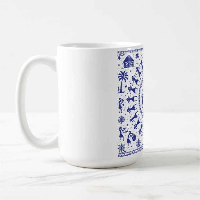 Mug Illustration d'art tribal indien Warli (Gauche)