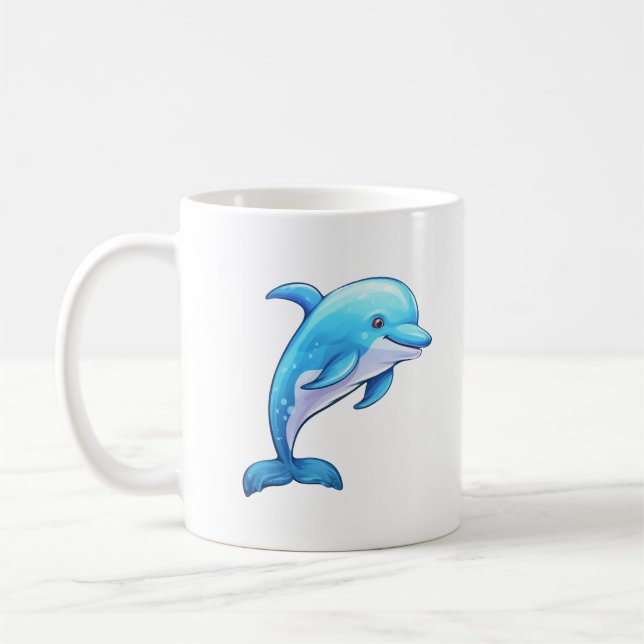 Mug Illustration dauphin de dessin (Gauche)
