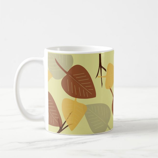 Mug Illustration d'automne feuille éparpillé moderne (Gauche)