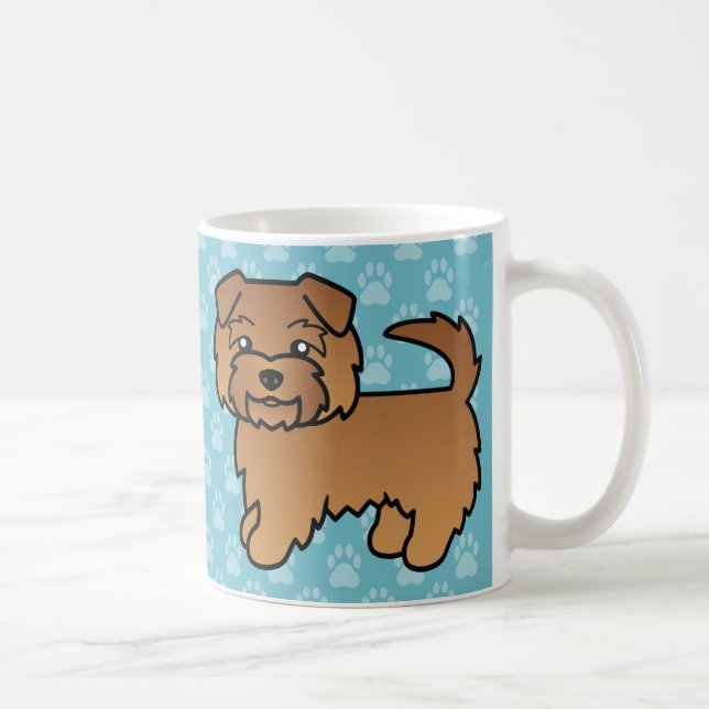 Mug Illustration de bande dessinée de Norfolk Terrier  (Droite)