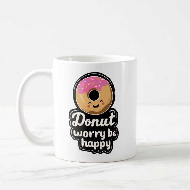 Mug Illustration de beignet souriant mignon – “Ne vous (Gauche)