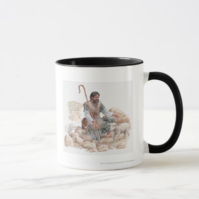 Mug Illustration de berger trouvant ses moutons perdus (Droite)