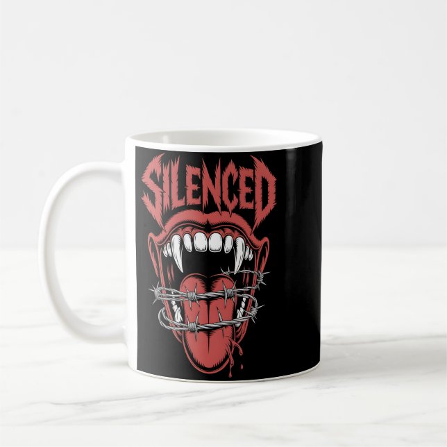 Mug Illustration de bouche de cri silencieux (Gauche)
