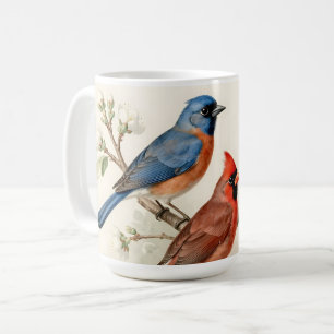 Mug Illustration de branche fleurie avec oiseaux chant