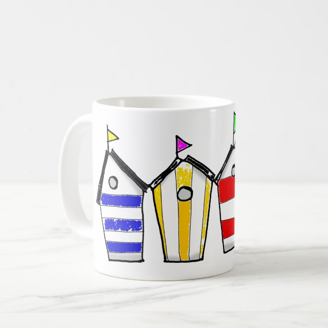 Mug Illustration de cabane de plage colorée (Devant gauche)