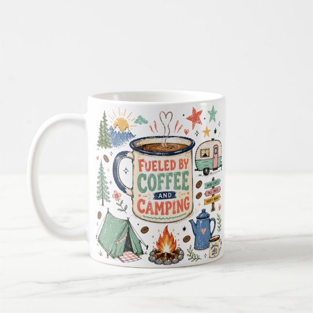 Mug Illustration de camping (Gauche)