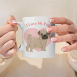Mug Illustration de Carlin adorable Photo personnalisé<br><div class="desc">Design à thème adorable sur le carlin avec une illustration douce et drôle de chiot carlin. Ce design peut être facilement personnalisé avec votre texte de choix et de photo d'animal de compagnie.</div>