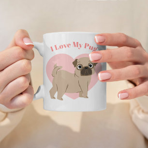 Mug Illustration de Carlin adorable Photo personnalisé