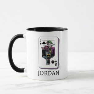 Mug Illustration de carte à jouer Joker et Batman Piqu