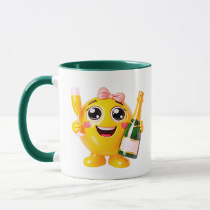 Mug Illustration de célébration d'Emoji en porcelaine