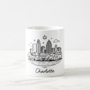 Mug Illustration de Charlotte en ligne noire
