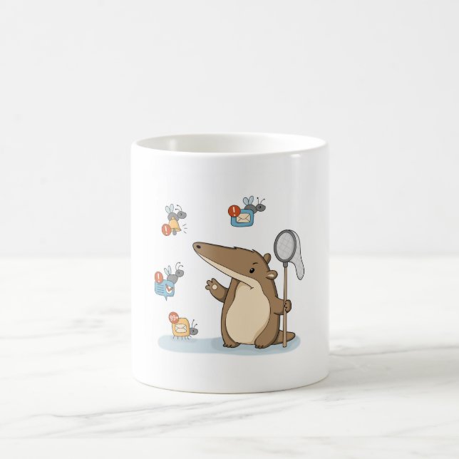 Mug Illustration de chasseur de notifications drôle de (Centre)