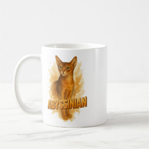 Mug Illustration de chat abyssinique artistique Aquare
