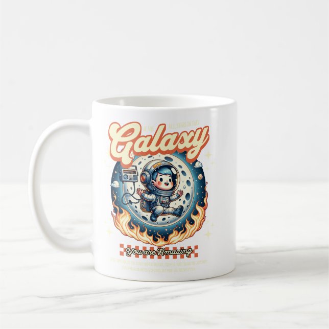 Mug Illustration de chat astronaute de galaxie mignon  (Gauche)