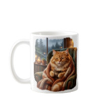 Illustration de chat au café cosy