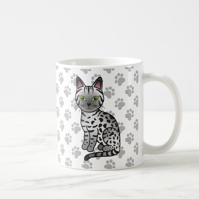 Mug Illustration de chat de dessin animé mignon Mau ég (Droite)