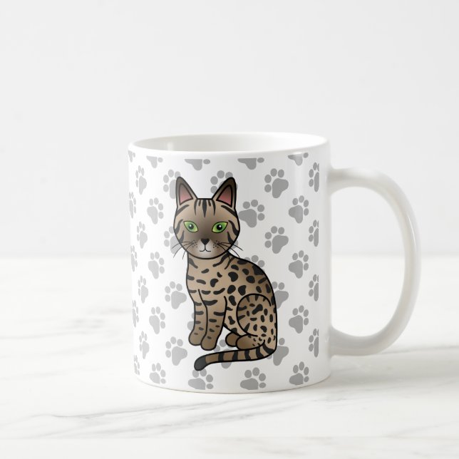 Mug Illustration de chat de dessin animé mignon Mau ég (Droite)