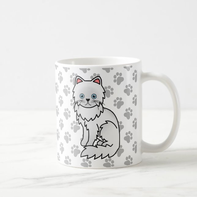 Mug Illustration de chat de dessin animé mignon persan (Droite)