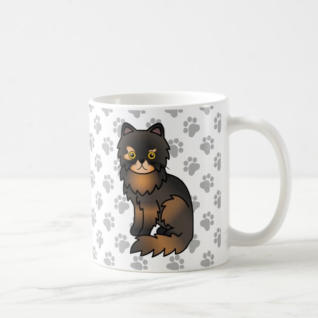 Mug Illustration de chat de dessin animé mignon Persan (Droite)