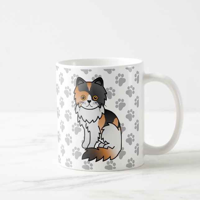 Mug Illustration de chat de dessin animé mignon persan (Droite)