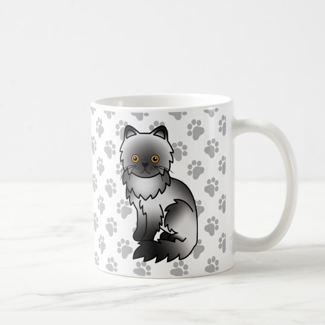 Mug Illustration de chat de dessin animé mignon persan (Droite)