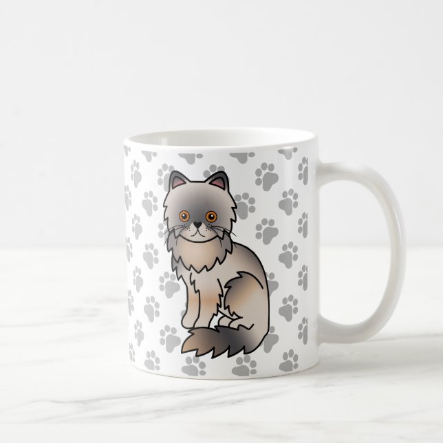 Mug Illustration de chat de dessin animé mignon persan (Droite)